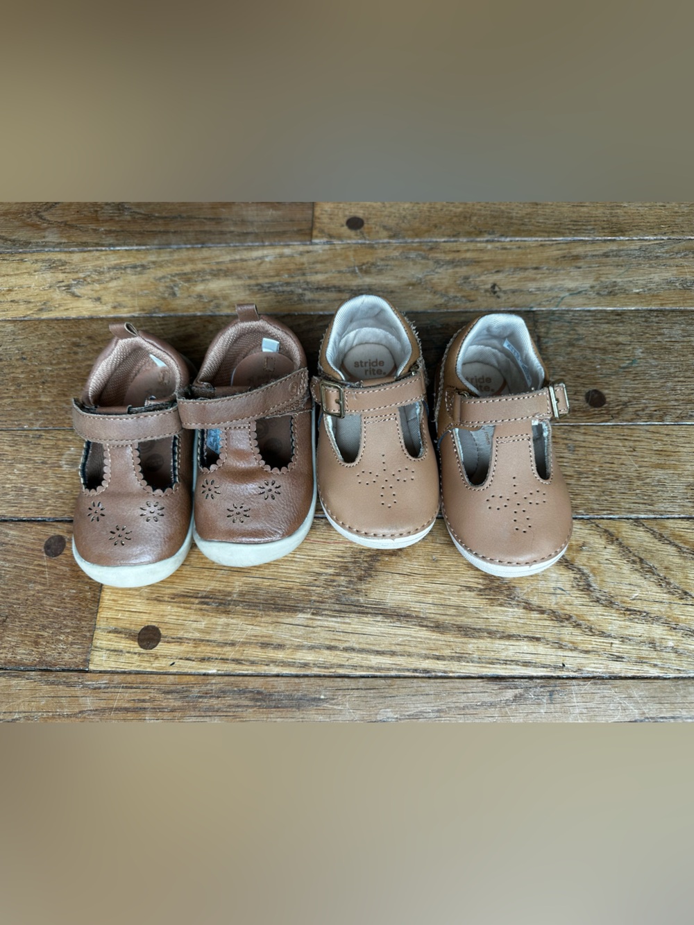 [Stride Rite] Toddler Tan Leather Mary Jane Pair